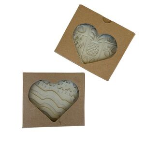 VTG The Pampered Chef Hospitality Heart & American flag Stoneware 2 Cookie Molds